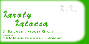 karoly kalocsa business card